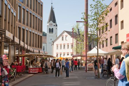 Foto vom Wochenmarkt Am Garnmarkt in Götzis.