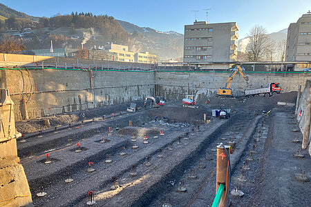 Foto der Baustelle CAMPUS V Erweiterungsstufe 3 in Dornbirn.